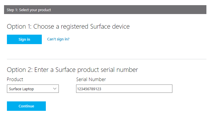microsoft surface lookup serial number